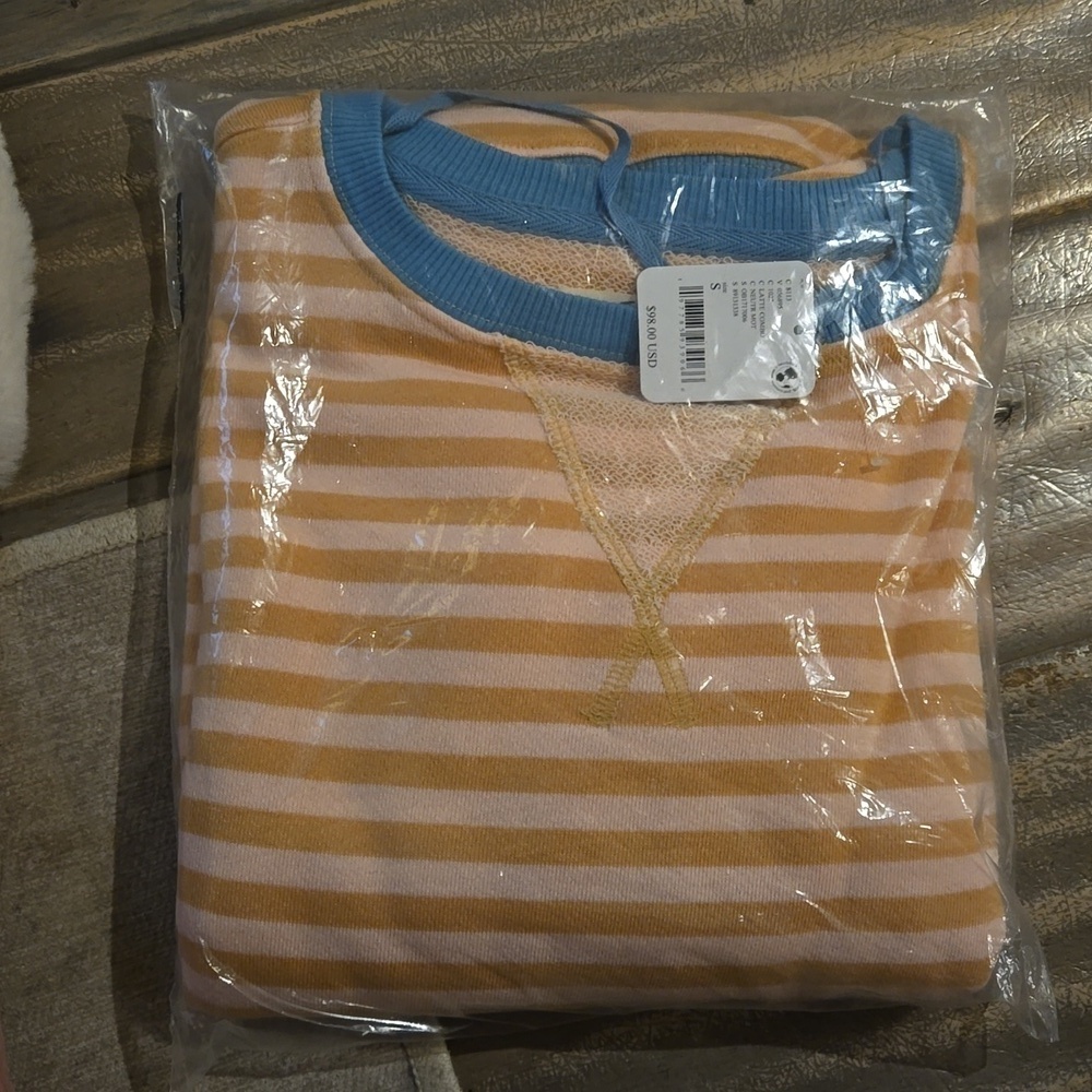 Free People Classic Striped Oversized Crewneck Sweatshirt Sweater NEW! - Picture 4 of 6